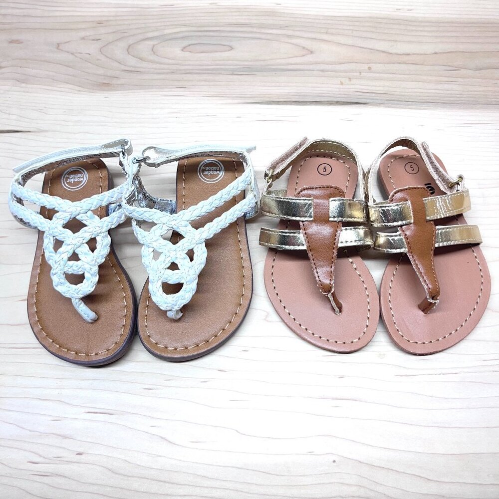 Wonder Nation and Zoe & Zac Sandal Bundle Toddler Girl Size 5